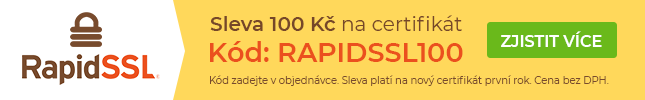 RapidSSL sleva 100 Kč na nový certifikát